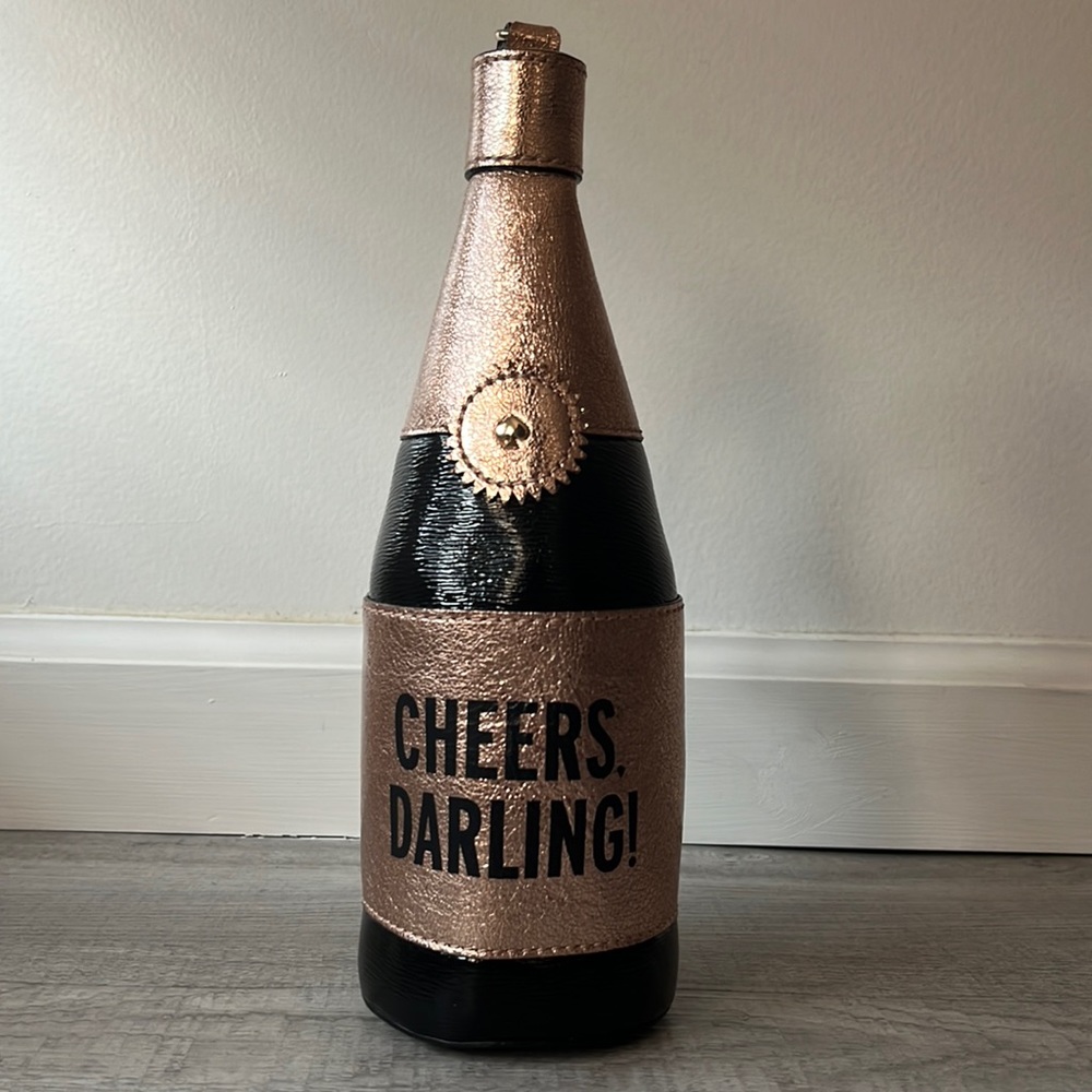 Kate Spade HTF Cheers Darling Champagne Bottle bag/wristlet